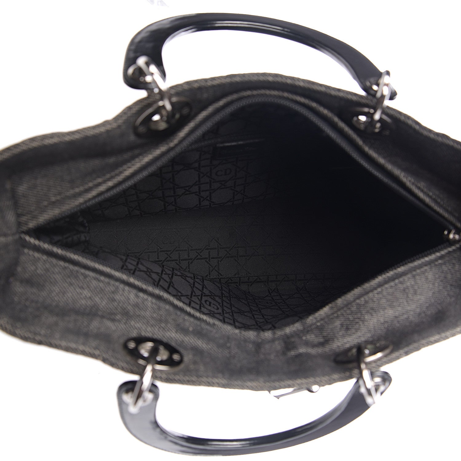 Christian Dior Denim Cannage Large Lady Dior Black 4 of 9