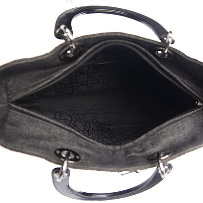 Christian Dior Denim Cannage Large Lady Dior Black 4 of 9