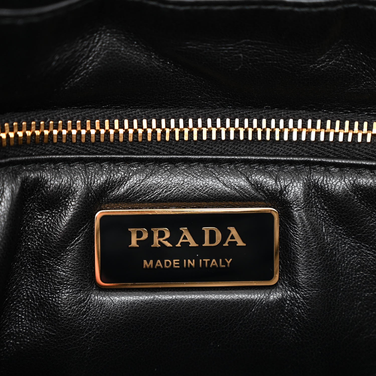 Prada Nappa Soft Padded Logo Embossed Triangle Quilted Shoulder Bag Black 6 of 10