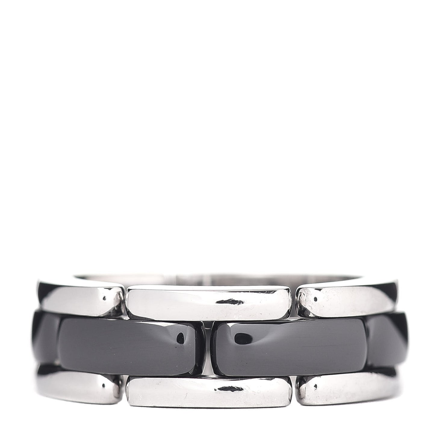 18K White Gold Black Ceramic Medium Ultra Ring 52 6