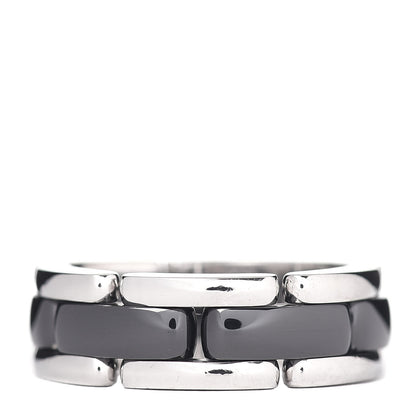 Chanel 18K White Gold Black Ceramic Medium Ultra Ring 52 6 1 of 4