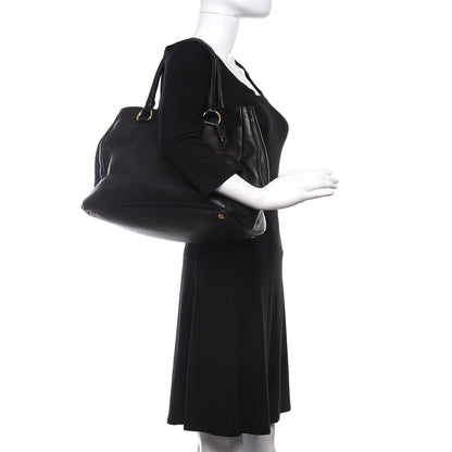 Prada Vitello Daino Shoulder Bag Black 2 of 9
