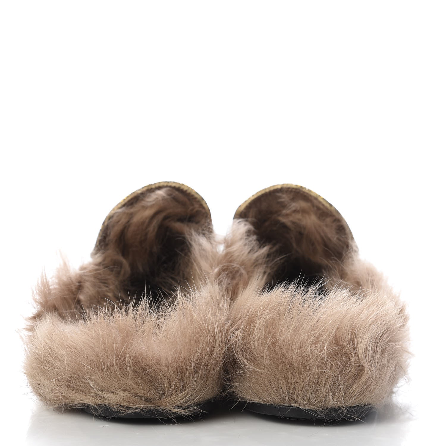 Gucci Brocade Fur Womens Princetown Slippers 36.5 Brown 6 of 9