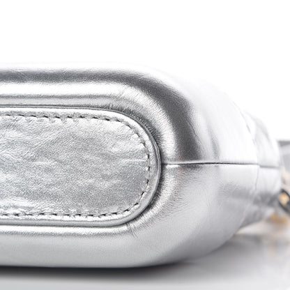 Chanel Metallic Lambskin Calfskin Quilted Small Gabrielle Clutch With Chain Silver 12 of 13