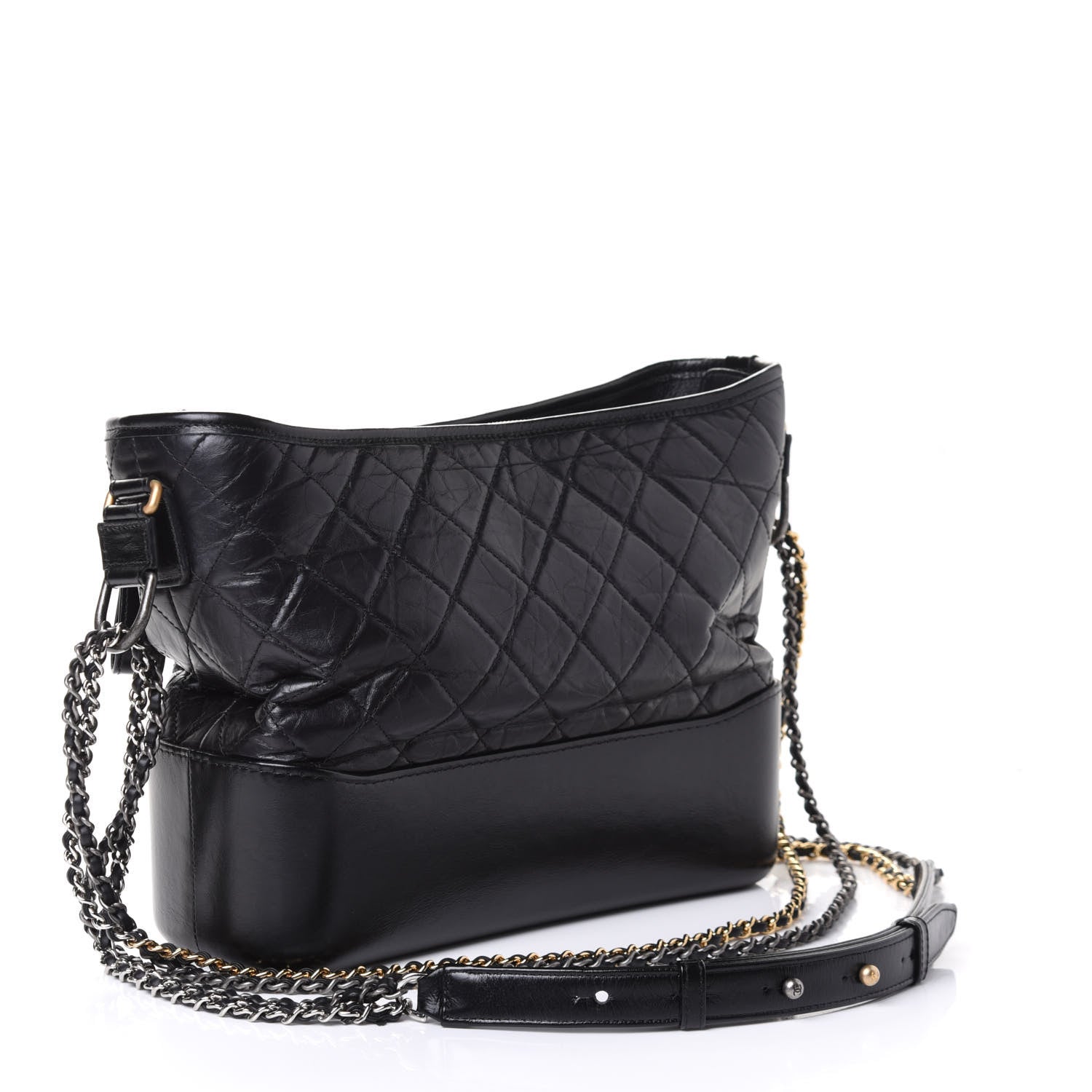 Chanel Aged Calfskin Quilted Medium Gabrielle Hobo Black 2 of 5