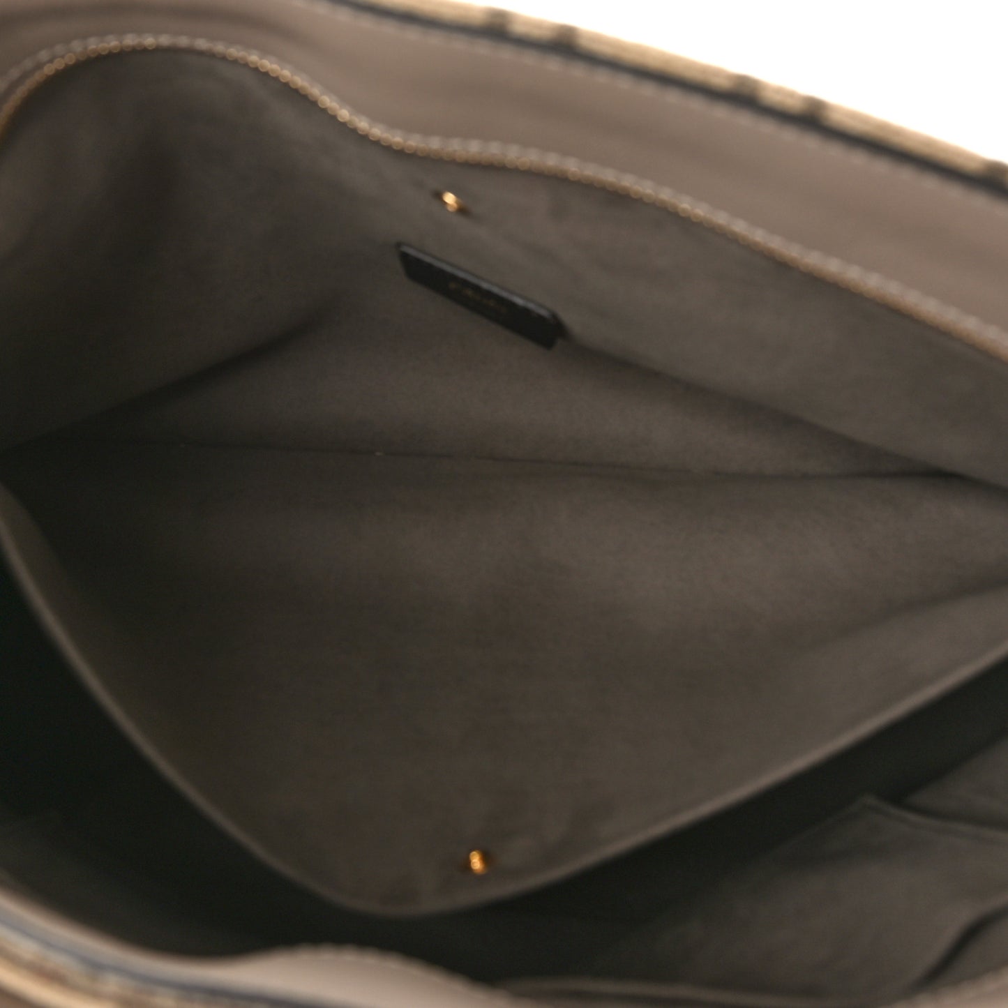 Chenille Vitello Seta Plexiglass FF Fendi O'Lock Zipper Tortora Nuvola