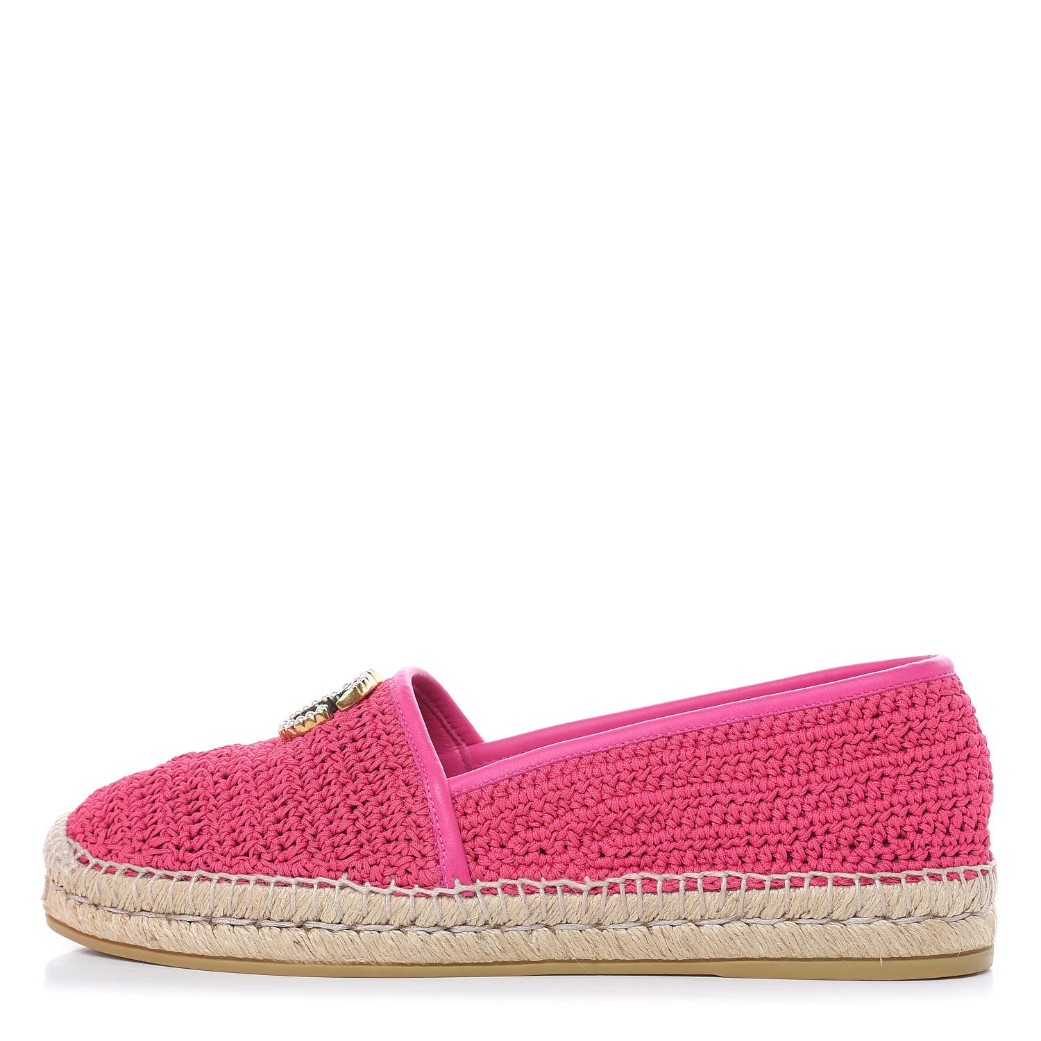 Gucci Cotton Crochet Pearly GG Marmont Espadrilles 39 Cyclamen Rose 1 of 10