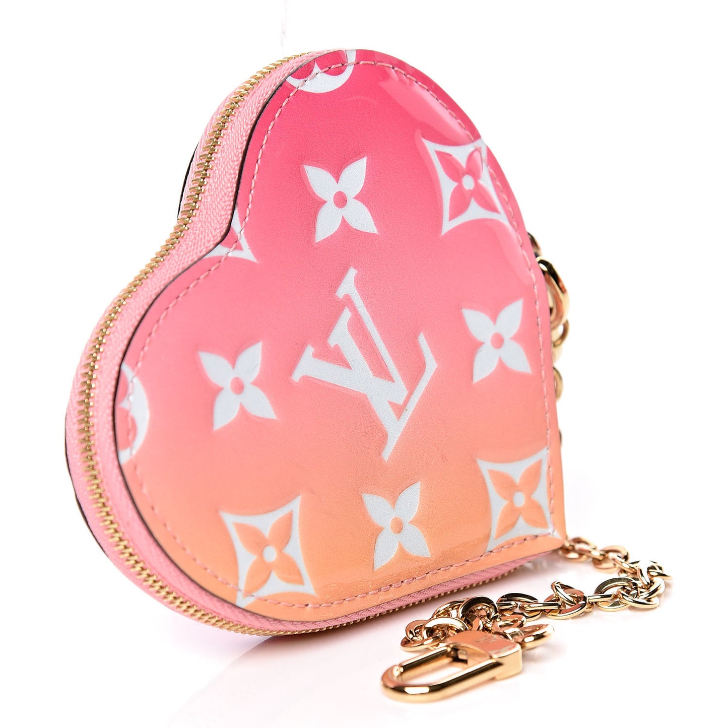 Vernis Gradient Love Lock Heart Coin Purse Pink White