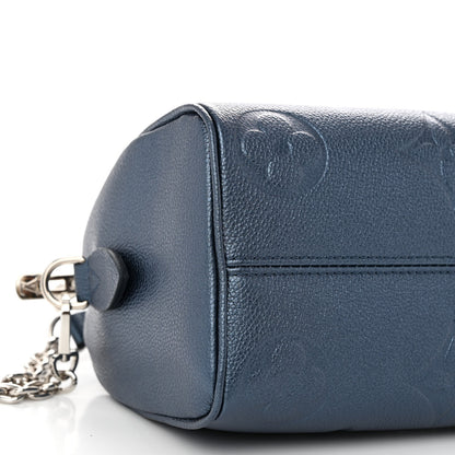Louis Vuitton Metallic Empreinte Monogram Giant Speedy Bandouliere 20 Navy Nacre 8 of 9