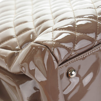 Chanel Patent Quilted Large Just Mademoiselle Bowling Bag Grey 10 of 11