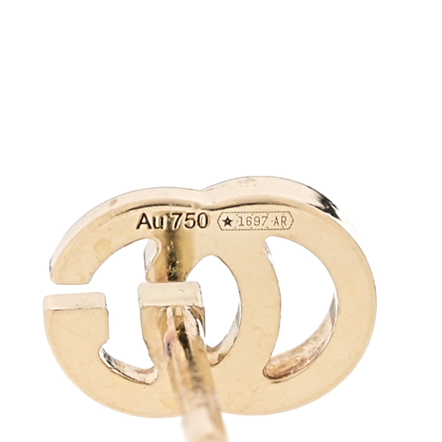 Gucci 18K Yellow Gold Mini Running GG Stud Earrings 5 of 6