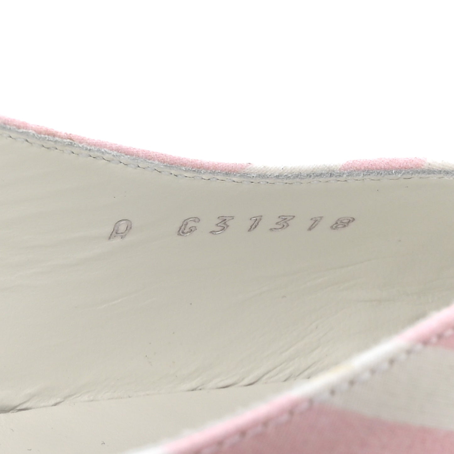 Fabric Grosgrain Cap Toe CC Striped Slingback Pumps 36 Pink White