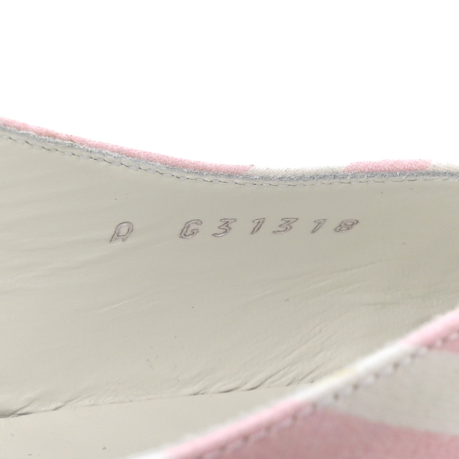 Chanel Fabric Grosgrain Cap Toe CC Striped Slingback Pumps 36 Pink White 8 of 8
