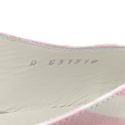 Chanel Fabric Grosgrain Cap Toe CC Striped Slingback Pumps 36 Pink White 8 of 8