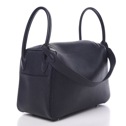 Hermes Taurillon Clemence Lindy 26 Bleu Nuit 2 of 10