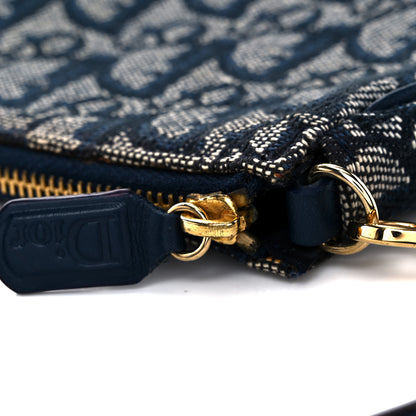 Christian Dior Monogram Mini Saddle Pochette Navy 10 of 11
