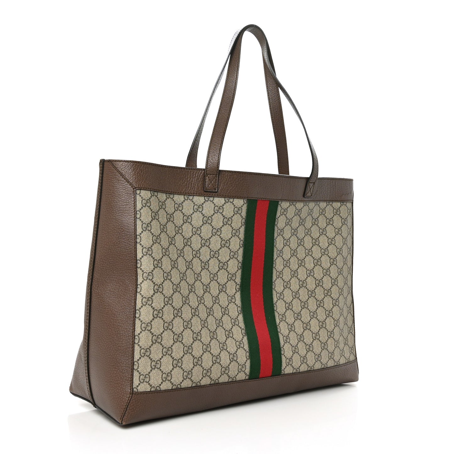 GG Supreme Monogram Web Ophidia Tote Brown
