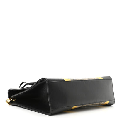 Gucci Calfskin GG Supreme Monogram Medium Padlock Shoulder Bag Black Gold 4 of 12