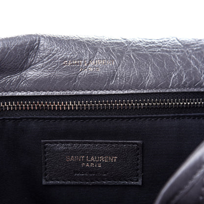 Saint Laurent Crinkled Calfskin Matelasse Monogram Large Niki Chain Satchel Storm 6 of 10