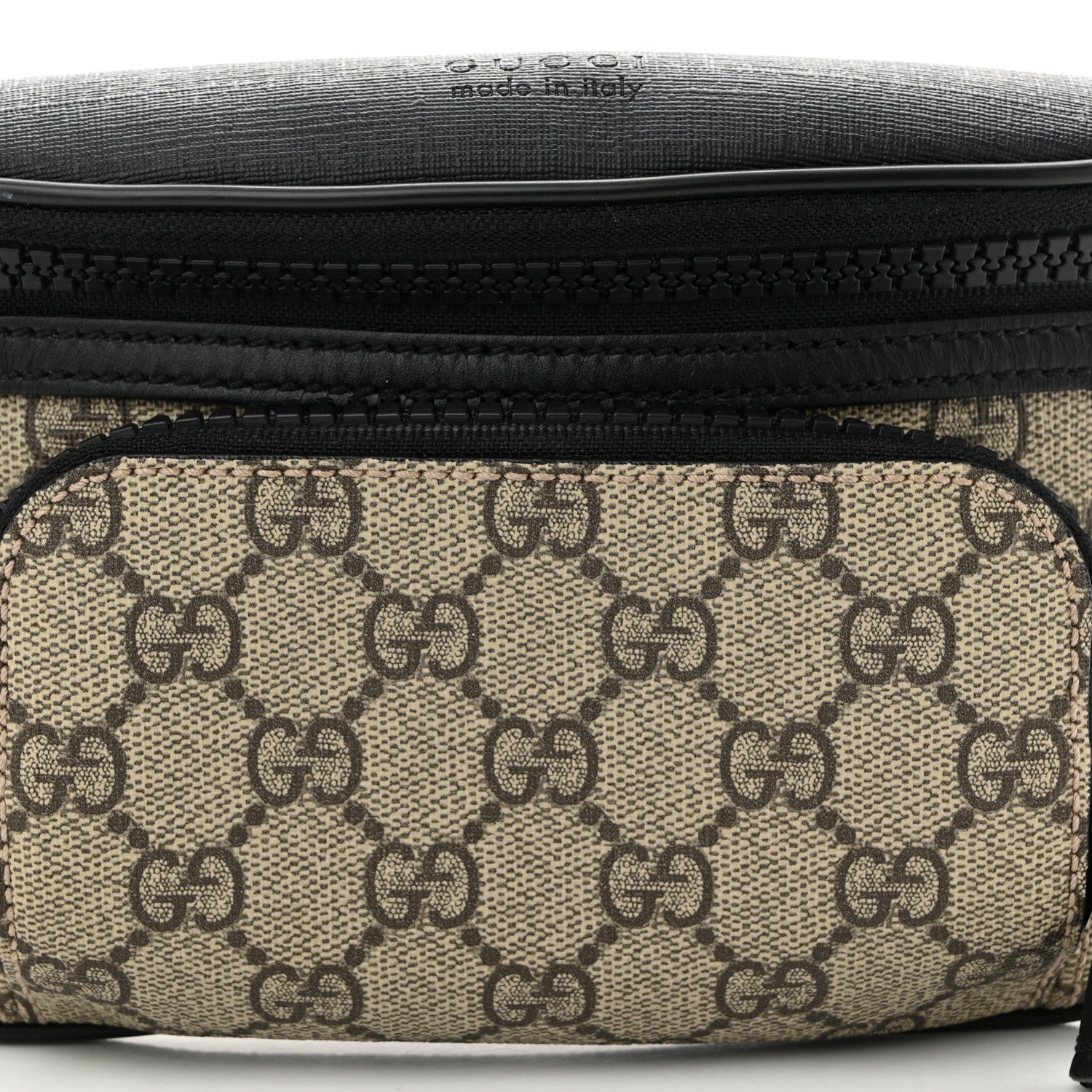 Gucci GG Supreme Monogram Belt Bag Black 8 of 10