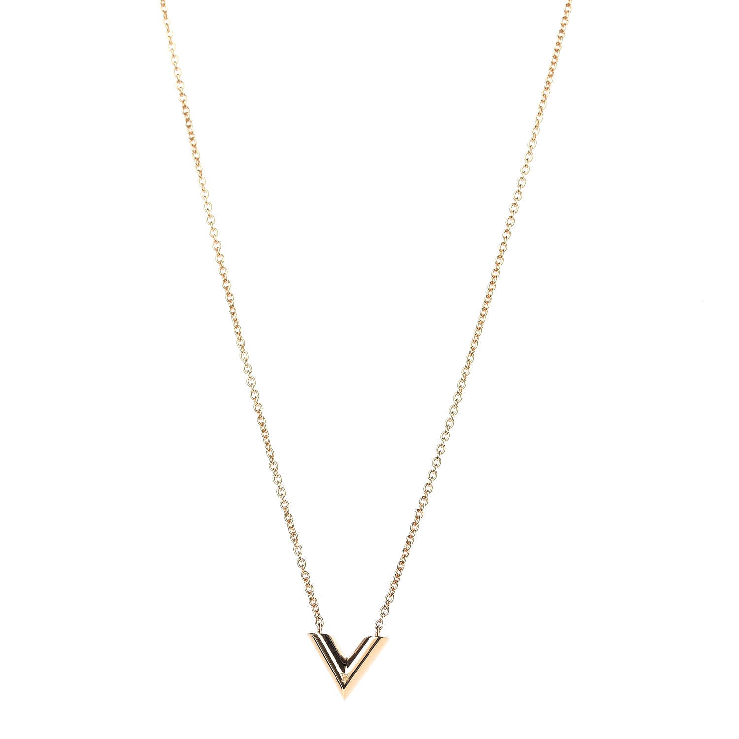 Louis Vuitton Essential V Necklace Gold 1 of 6