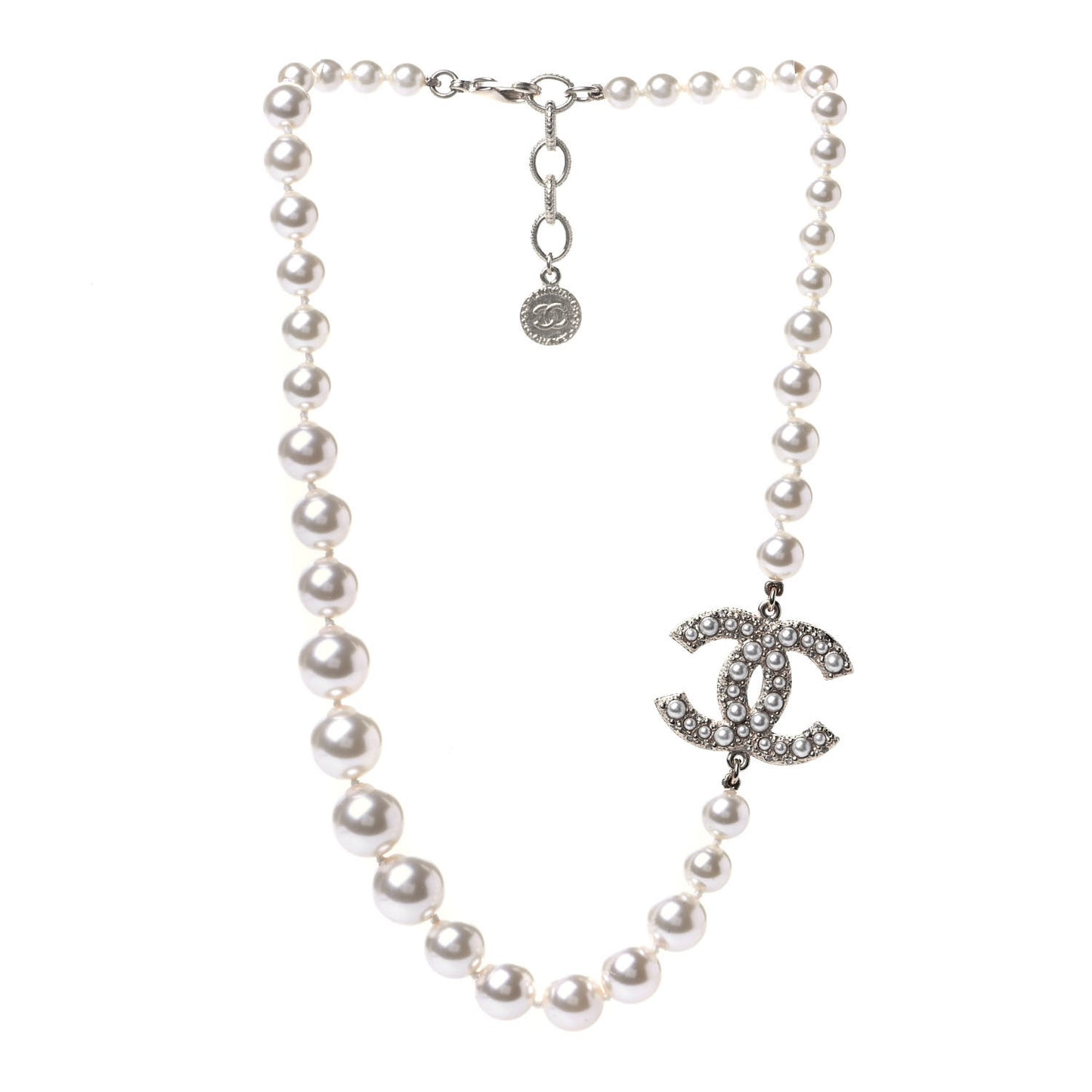 Pearl CC 100th Anniversary Necklace Light Gold