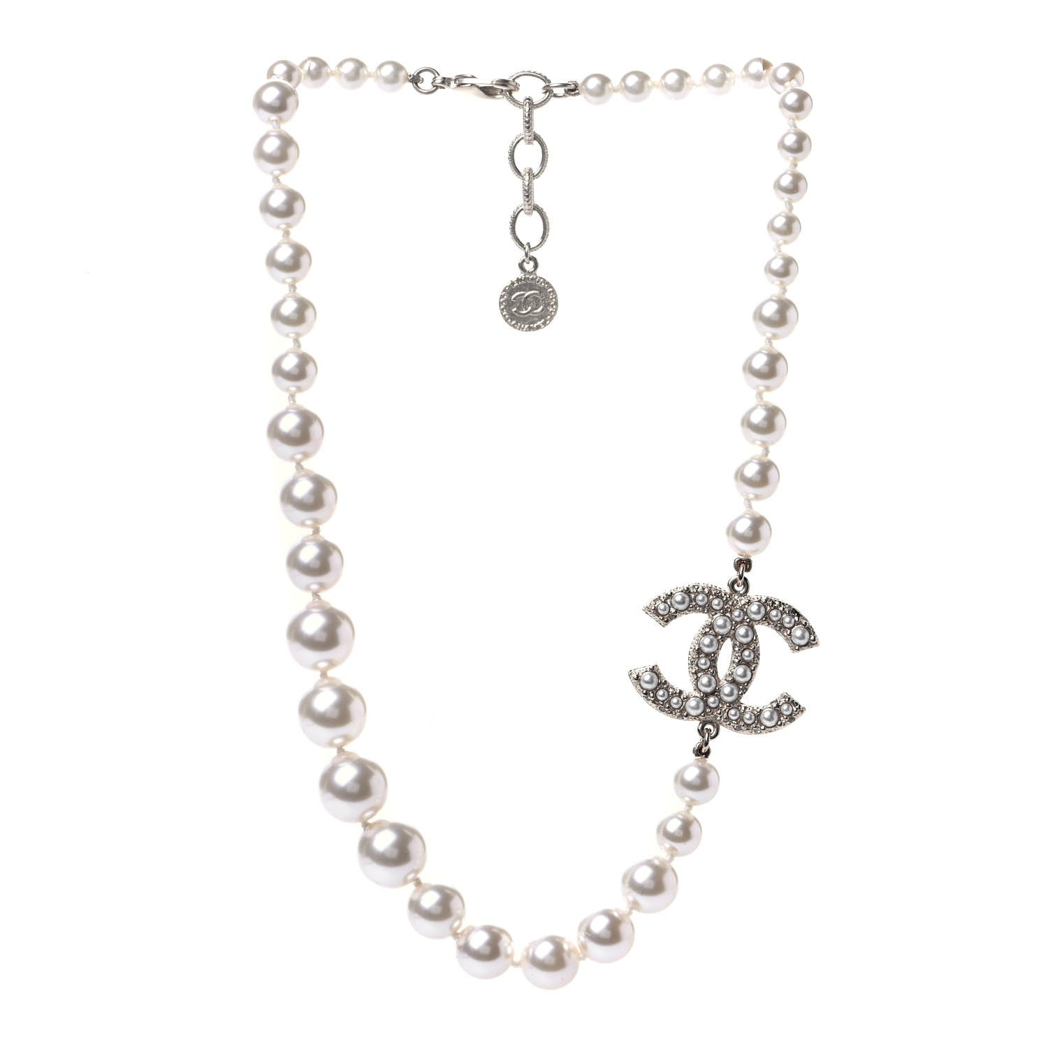 Chanel Pearl CC 100th Anniversary Necklace Light Gold 2 of 4