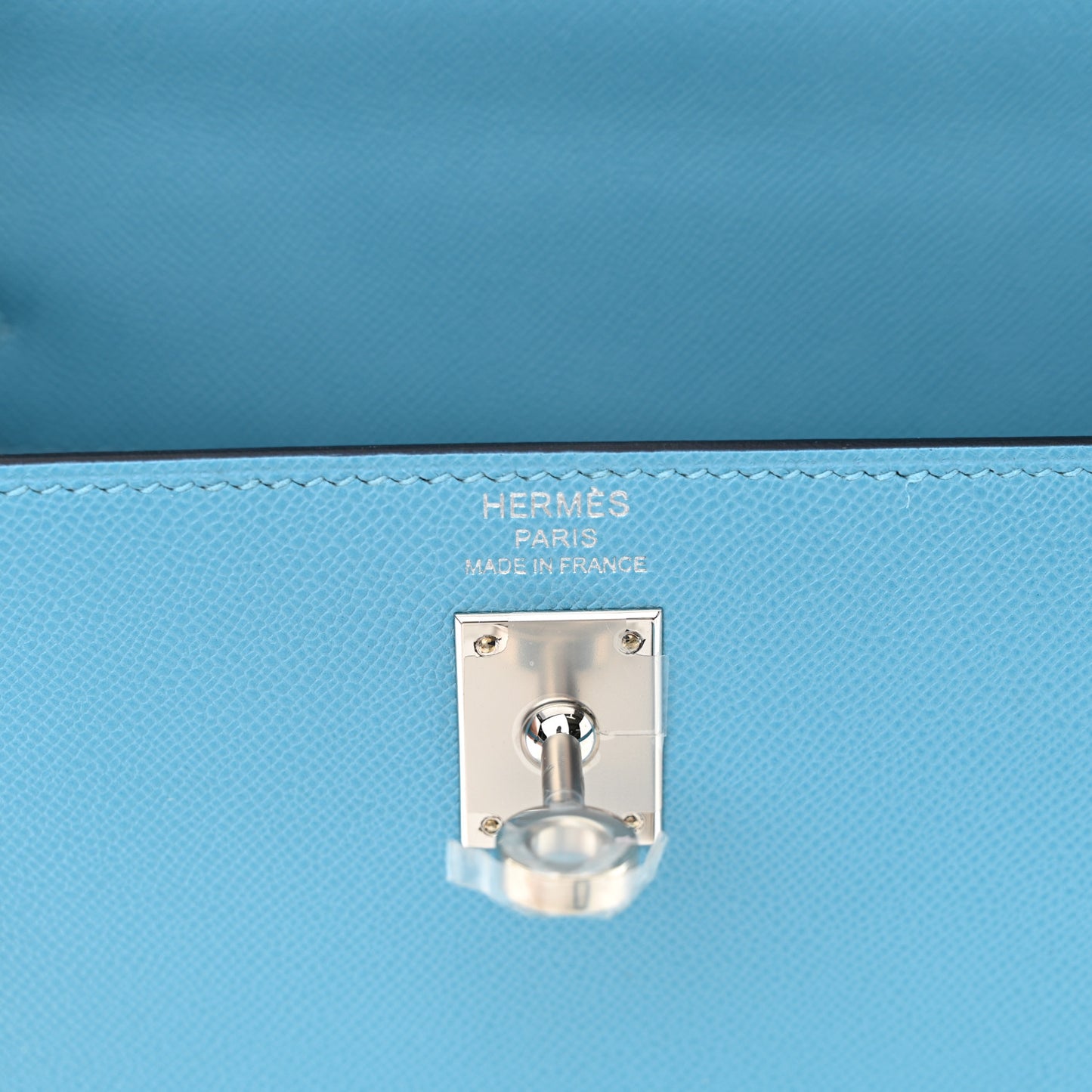 Madame Calfskin Verso Kelly Sellier 25 Bleu Du Nord Cuivre