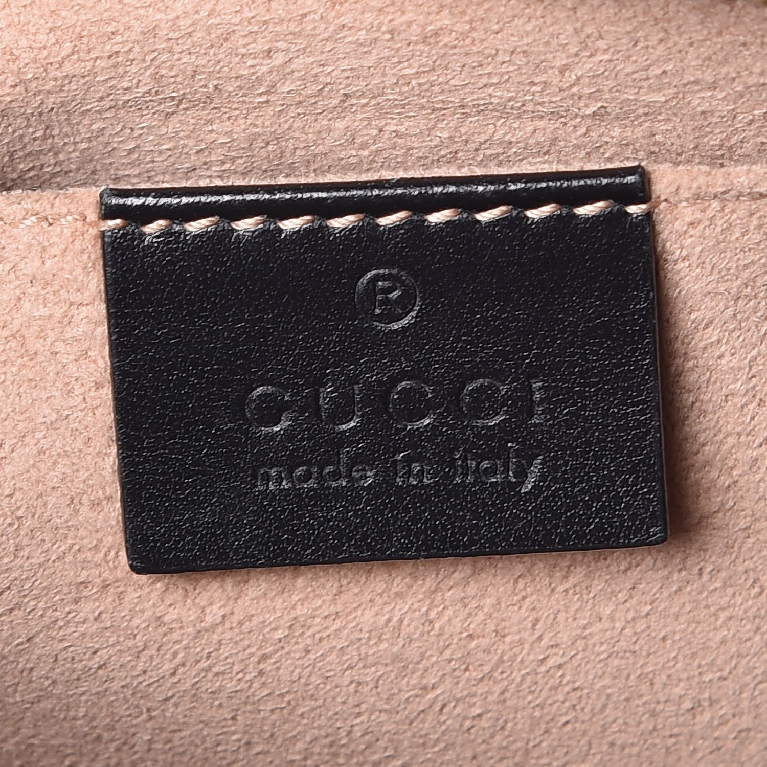 Gucci Calfskin Matelasse Small GG Marmont Chain Shoulder Bag Black 6 of 7