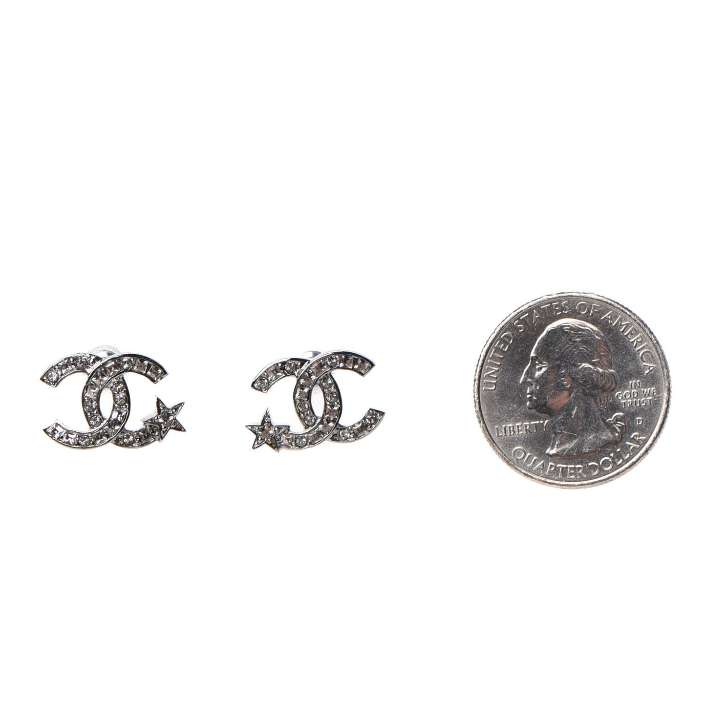 Crystal CC Starfall Earrings Silver