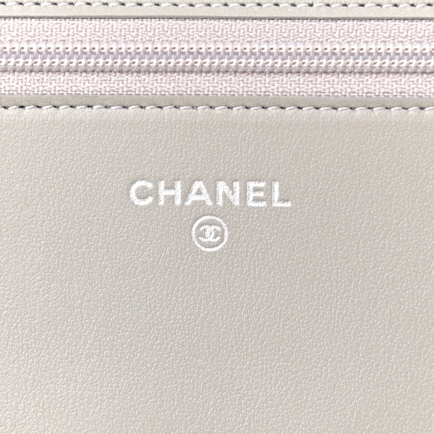 Caviar Quilted Boy Wallet On Chain WOC Grey