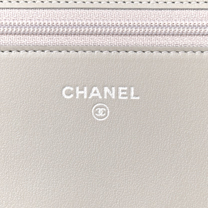 Chanel Caviar Quilted Boy Wallet On Chain WOC Grey 6 of 10