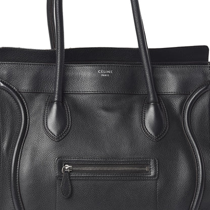 Celine Drummed Calfskin Shoulder Luggage Black 7 of 9