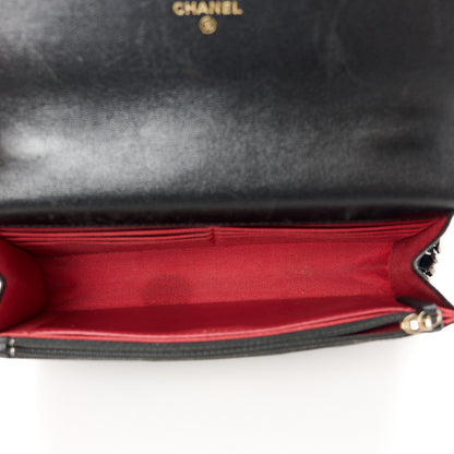 Chanel Lambskin Quilted Chanel 19 Wallet On Chain WOC Black 5 of 13