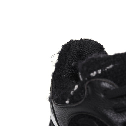 Chanel Tweed Suede Goatskin CC Sneakers 37 Black White 10 of 15