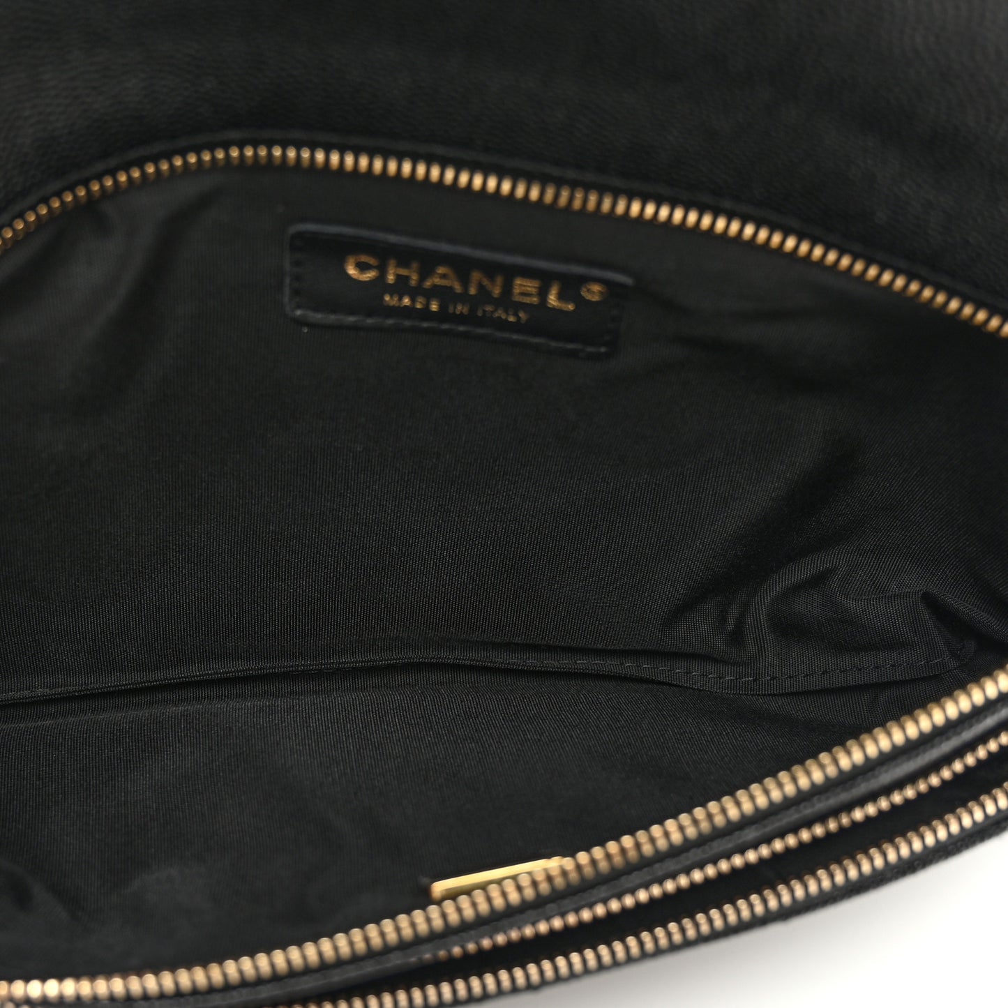 Caviar Quilted Flap Clutch Black