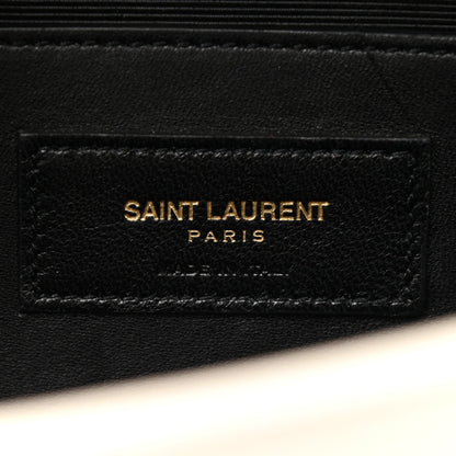Saint Laurent Grain De Poudre Classic Monogram Cassandre Clutch Dove White 5 of 10