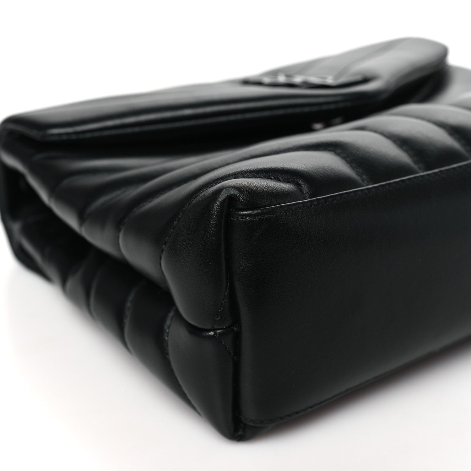Saint Laurent Calfskin Y Quilted Monogram Monochrome Small Loulou Chain Satchel Black 9 of 10