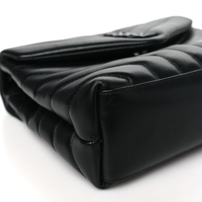 Saint Laurent Calfskin Y Quilted Monogram Monochrome Small Loulou Chain Satchel Black 9 of 10