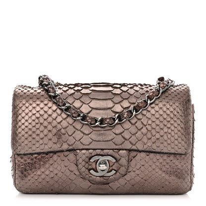 Chanel Metallic Snakeskin Mini Rectangular Flap Bronze 1 of 10