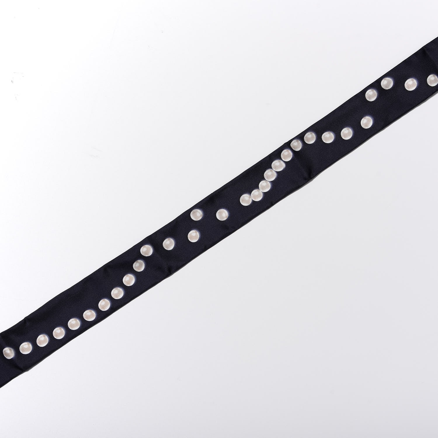 Chanel Silk Pearl CC Slim Bandeau Scarf Navy 2 of 3