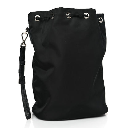 Prada Nylon Vela Drawstring Wristlet Pouch Black 3 of 9