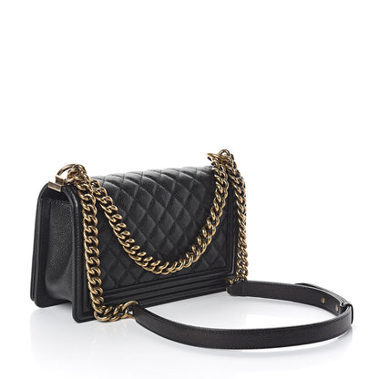 Chanel Caviar Quilted Medium Boy Flap Black 2 of 9