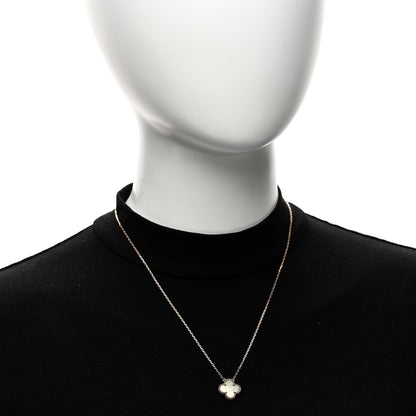 Van Cleef & Arpels 18K Rose Gold Gray Mother of Pearl Vintage Alhambra Pendant Necklace 2 of 6