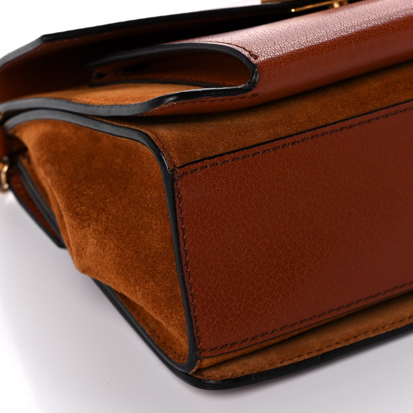 Goatskin Suede Small GV3 Shoulder Bag Chestnut