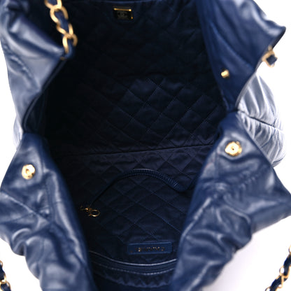Chanel Shiny Calfskin Quilted Chanel 22 Navy Blue 6 of 11