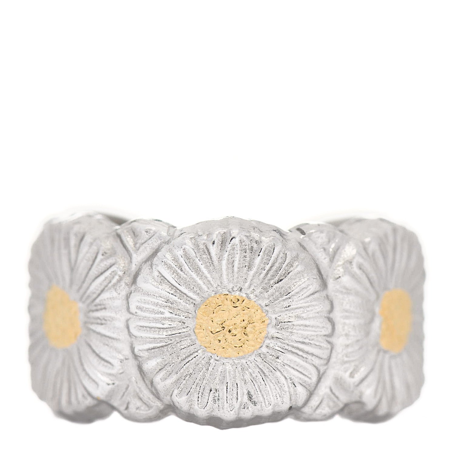 Bulgari BUCCELLATI Sterling Silver Gold Vermeil Blossoms Daisy Ring 50 5.5 1 of 5