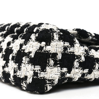 Chanel Tweed Quilted Large Chanel 19 Flap Black Ecru White 10 of 11
