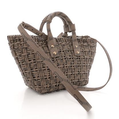 Balenciaga Varnished Faux Calfskin BB Monogram Braided XS Bistro Basket Beige 3 of 10