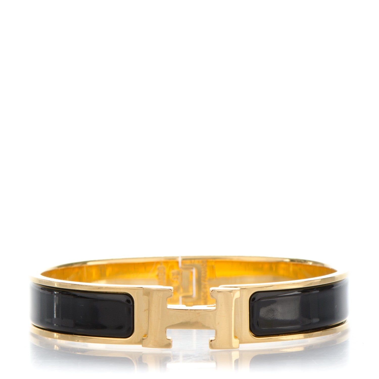 Hermes Enamel Narrow Clic Clac H Bracelet GM Black 1 of 4